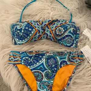 Trina Turk Provence Bandeau Bikini Size 6